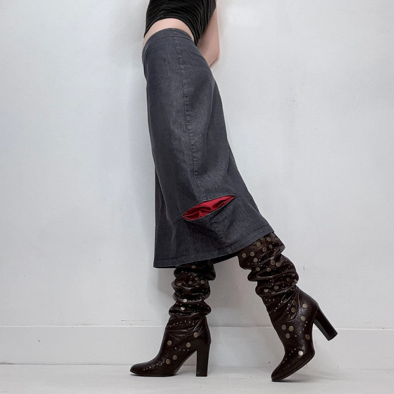 denim Cop Copine structured barrel skirt