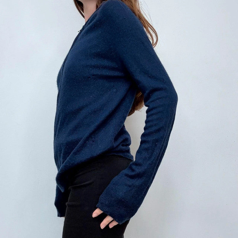 navy cashmere slouchy hoodie