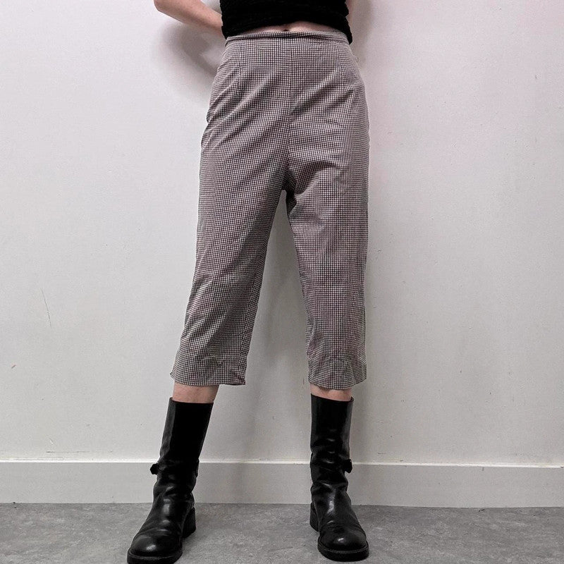 gingham checked capri pants