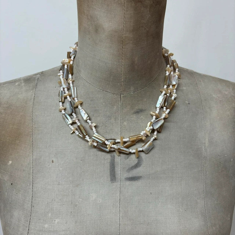 layered pearl beaded necklace