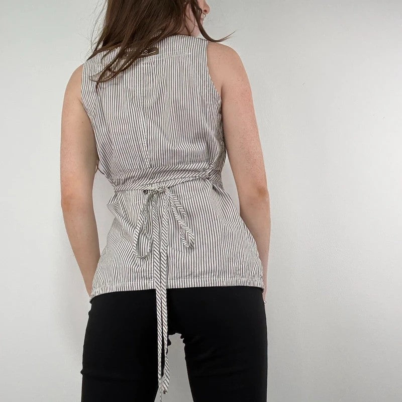 pinstripe g-star cotton cargo waistcoat shirt
