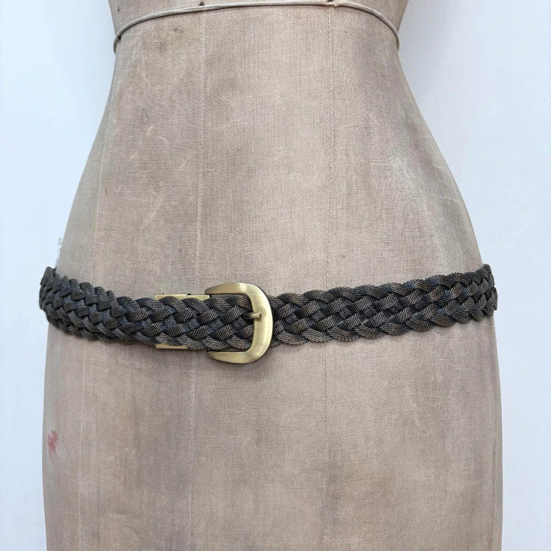 woven gold metal chunky belt