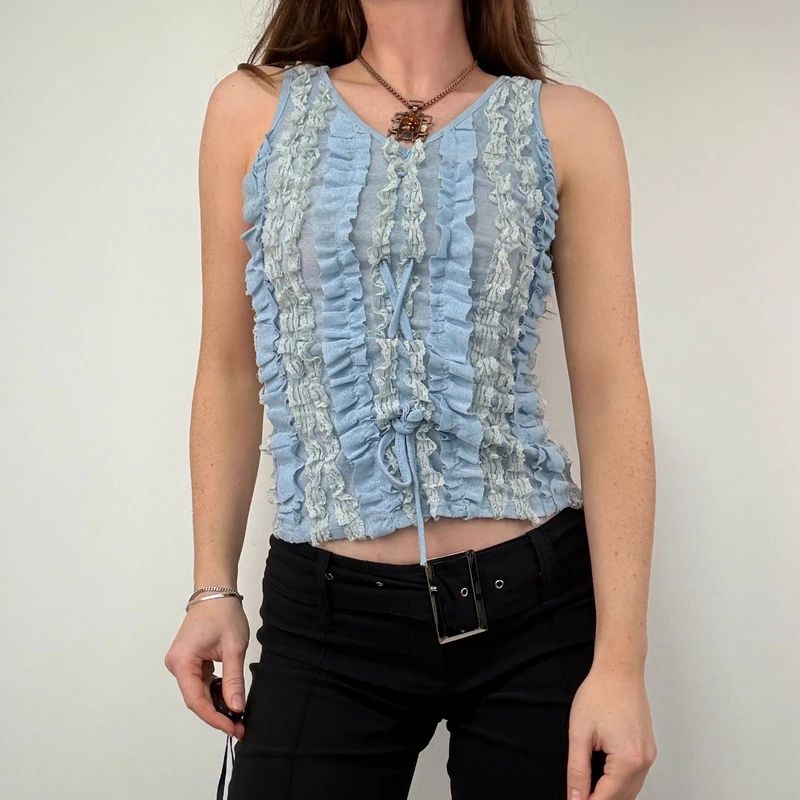 Ruffle Lace Coquette Vest
