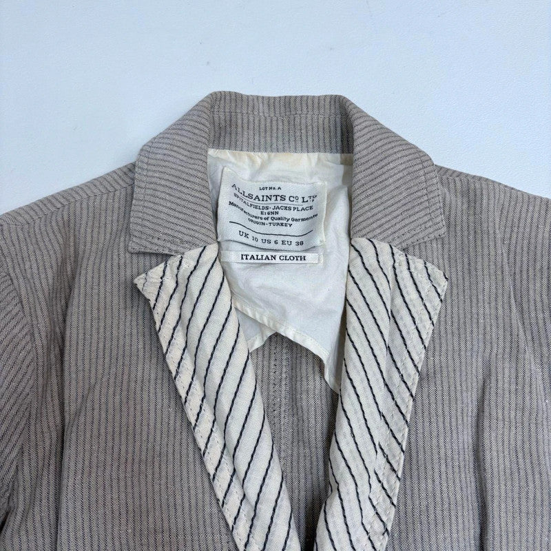 layered allsaints pinstripe shirt blouse