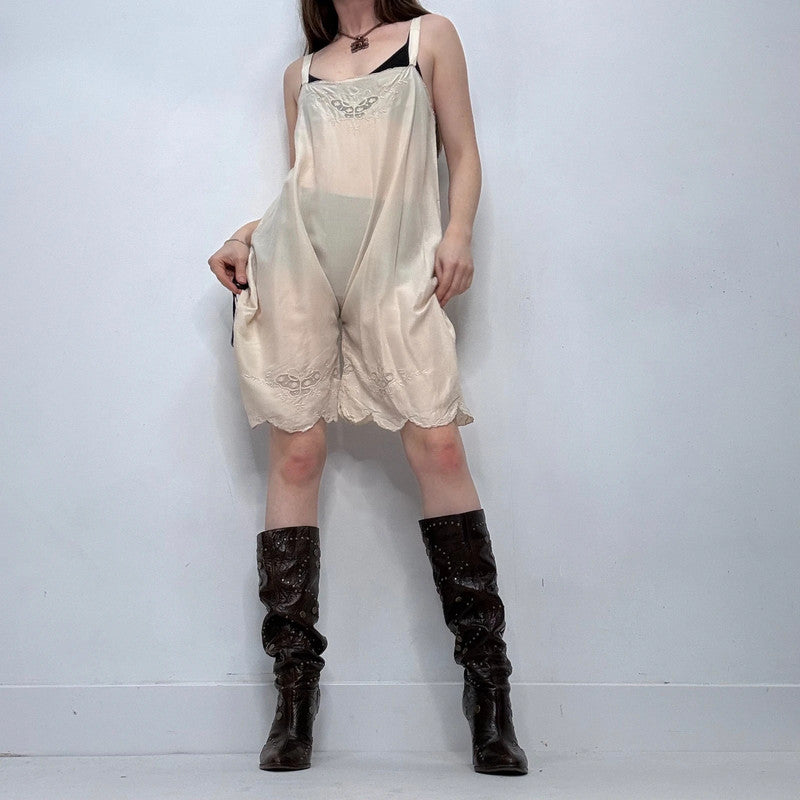 antique silk romper playsuit