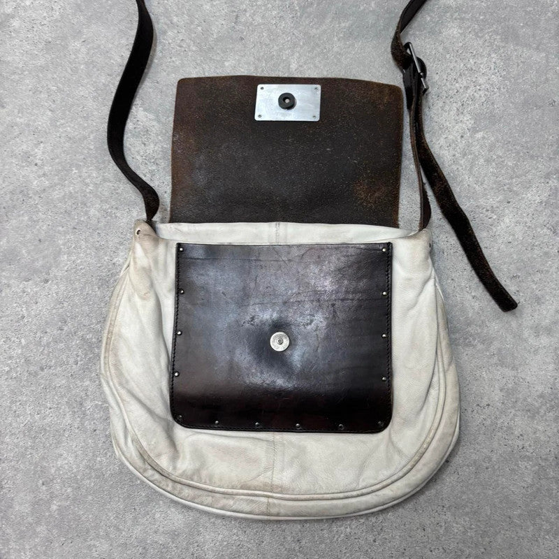 Distressed diesel leather crossbody bag