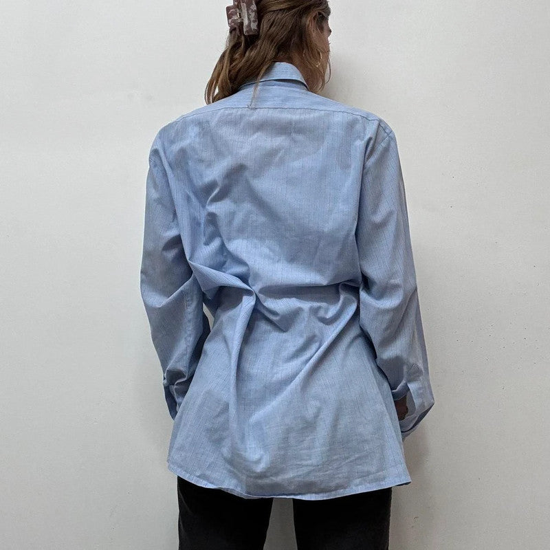 blue pinstripe shirt