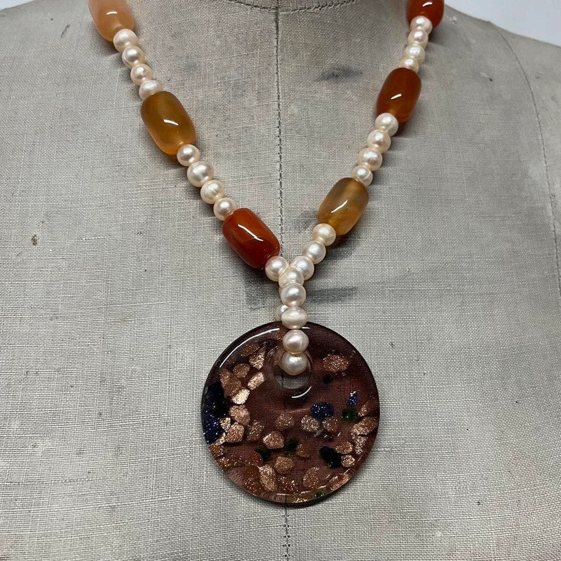 Chunky Pearl crystal necklace
