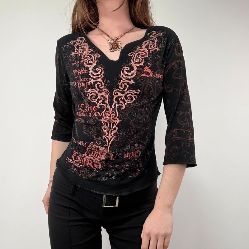Black Graphic Grunge T-Shirt