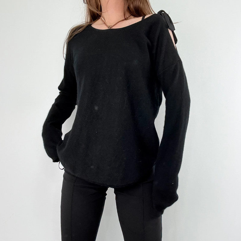 black asymmetric cashmere jumper