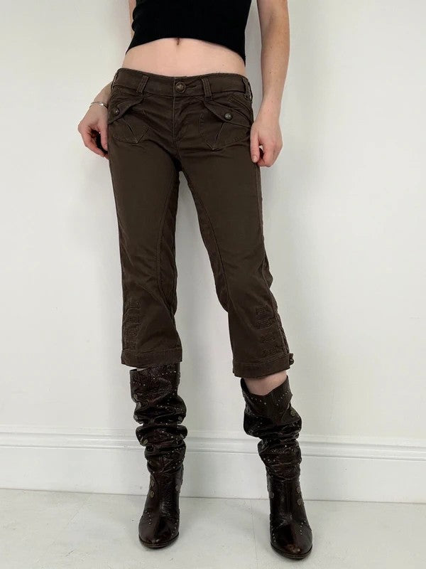 napoleonic brown cropped capri pants
