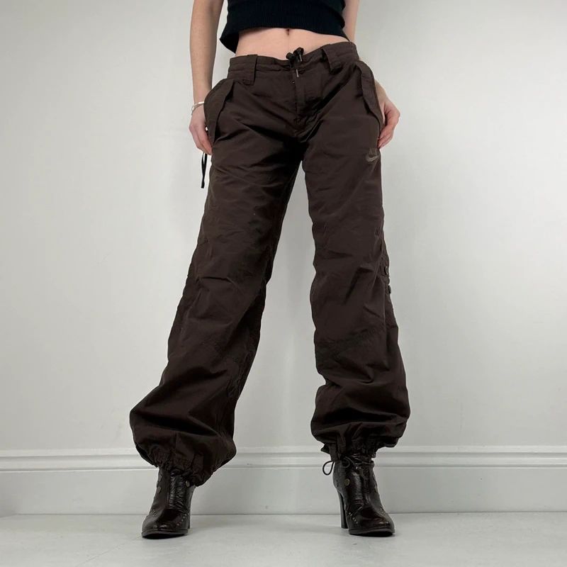 brown Nike low rise tracksuit bottoms
