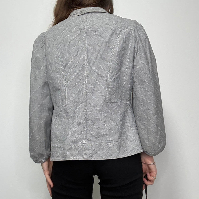 cropped pleated puff jacket