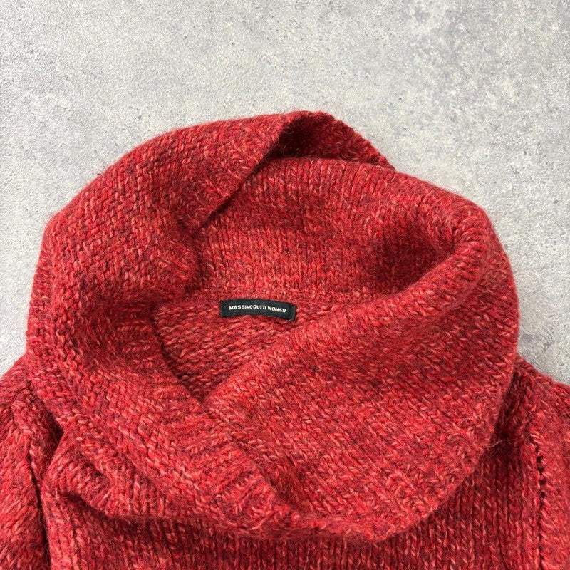 Vintage red knit massimo dutti wool roll neck sweater