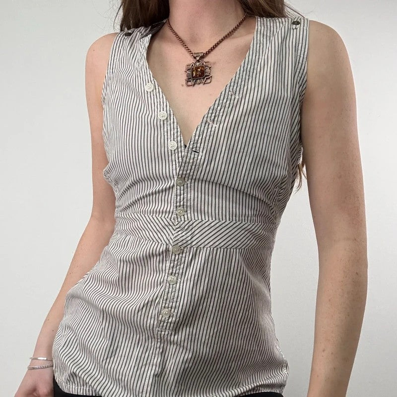 pinstripe g-star cotton cargo waistcoat shirt