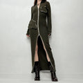 khaki knit JW Anderson rib dress