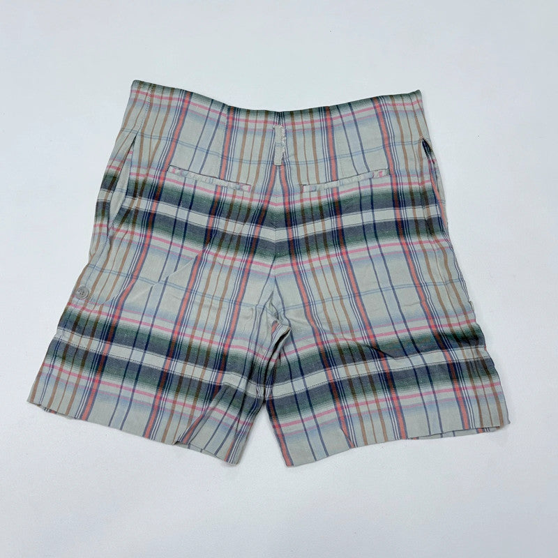 linen checked gingham shorts