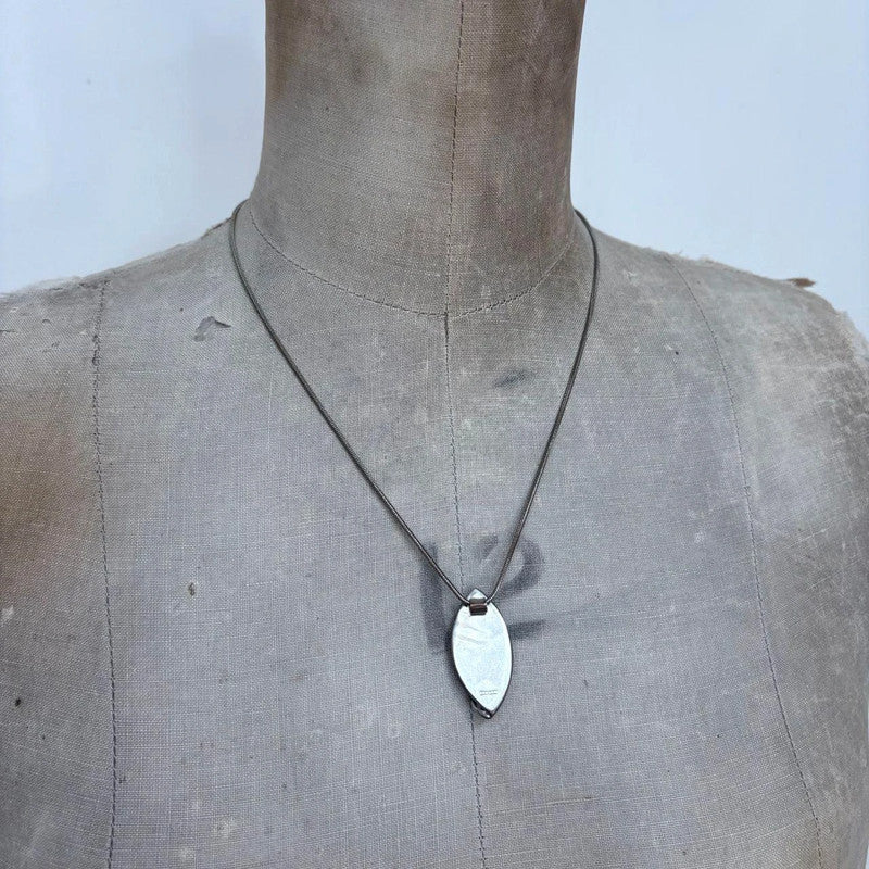 green gem silver fairy necklace