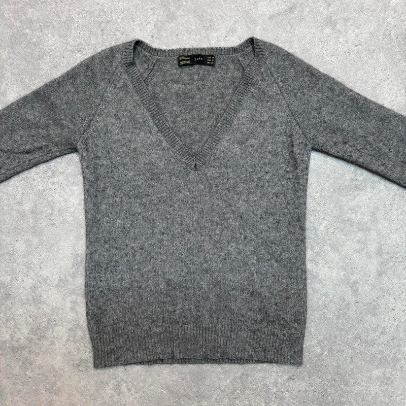 grey cashmere knit jumper