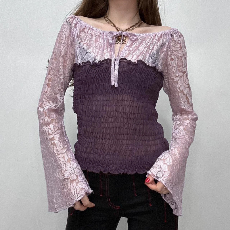 lace off the shoulder fairy top