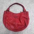 oversized red slouchy leather bag