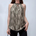 khaki silk halter cami