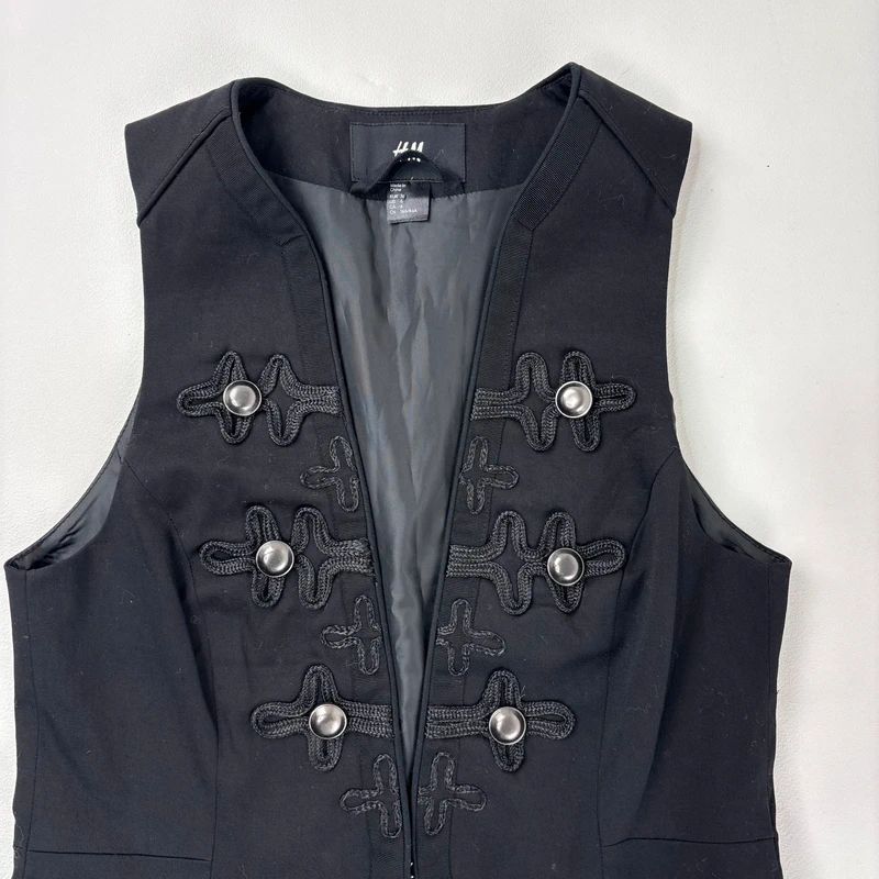 black military cropped napolionic waistcoat