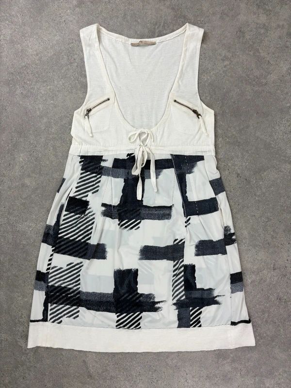 Marithé + François Girbaud graphic checked mini dress