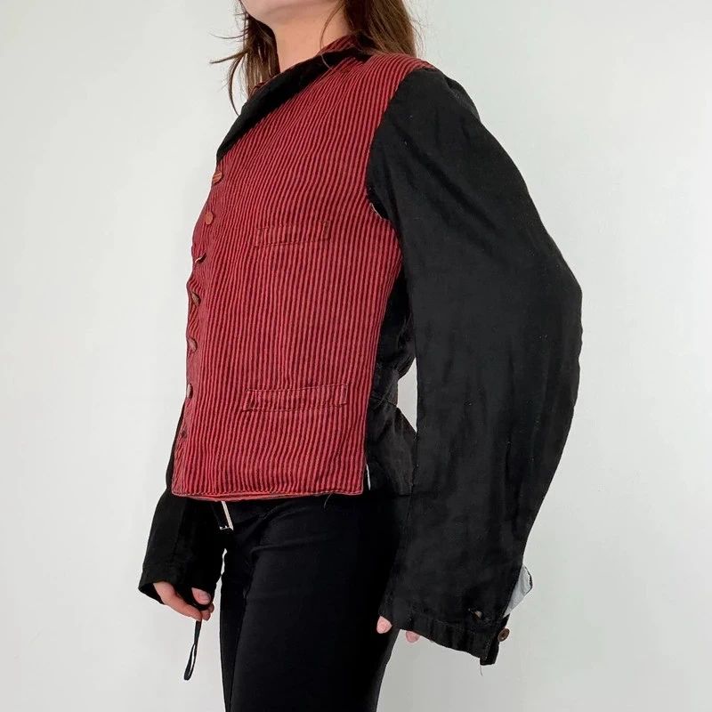 Antique French striped servant chore jacket