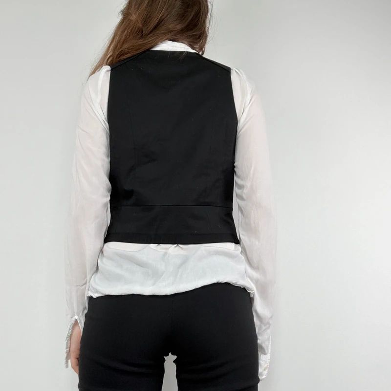 black military cropped napolionic waistcoat