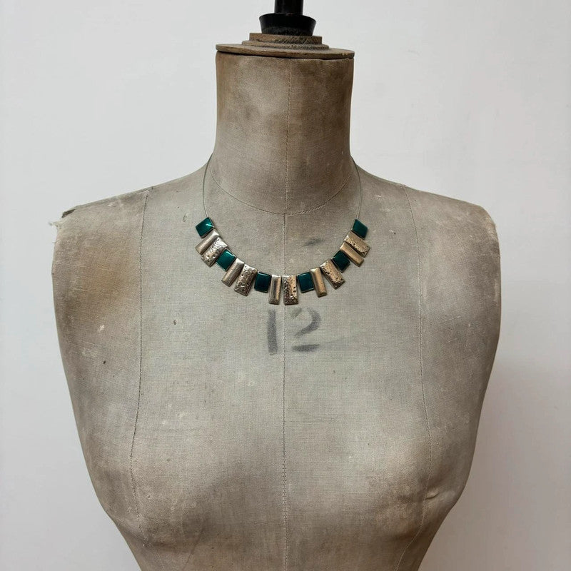 square metal geometric necklace