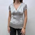 pleated fitted ruched blouse vest