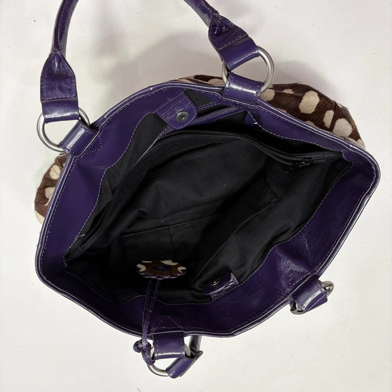 cowhide fawn leather shoulder bag