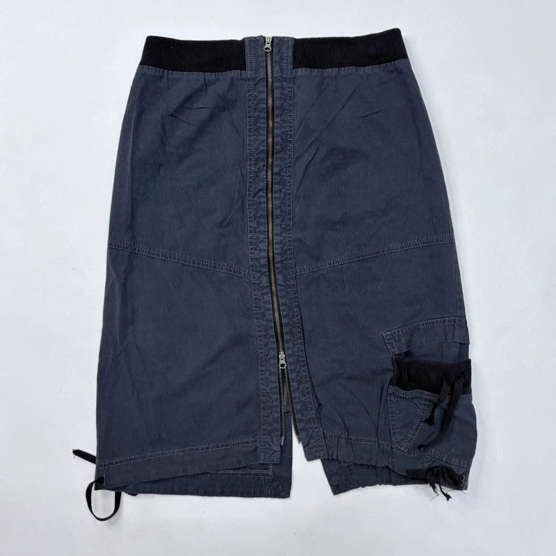 pinstripe low rise stretch waistband skirt