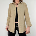 backless cut out linen shirt