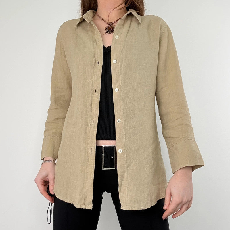 backless cut out linen shirt