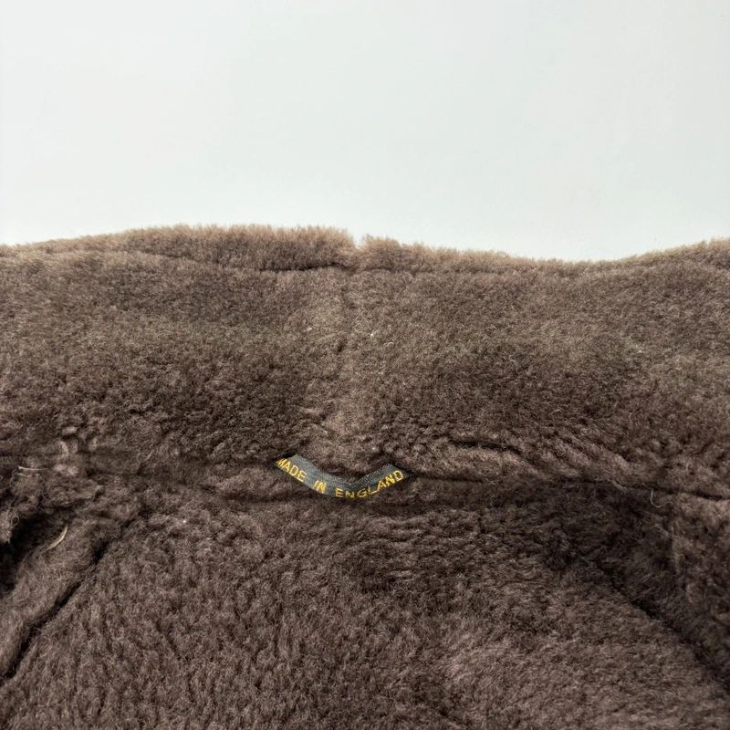 brown shearling aviator vintage jacket with zipper