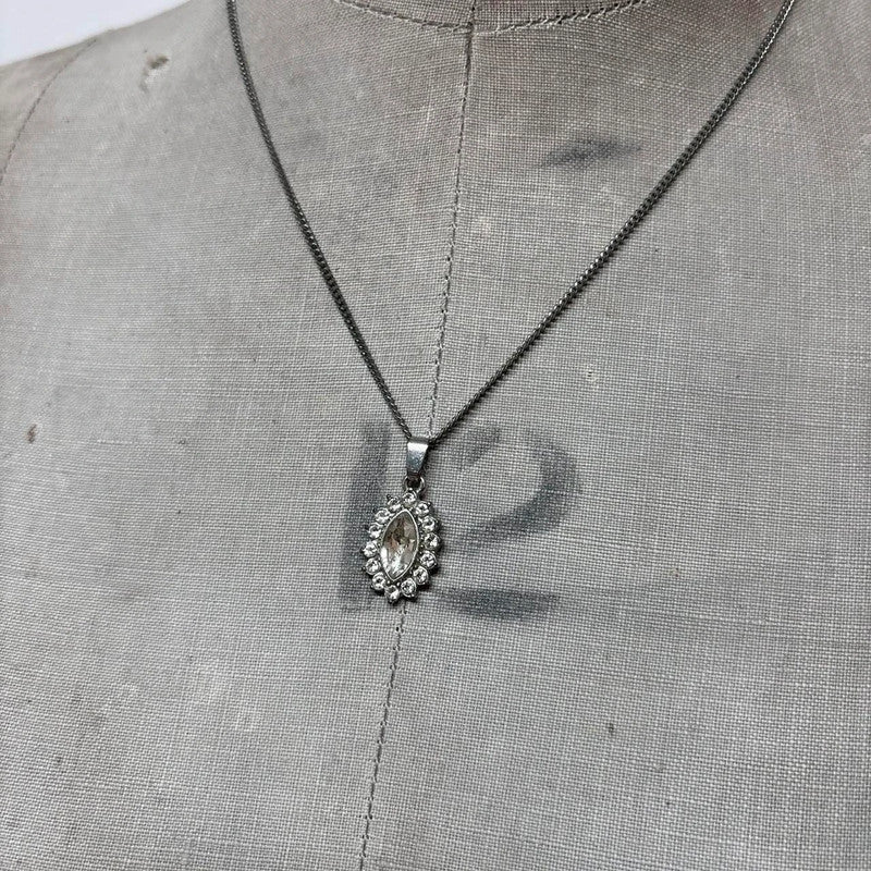 delicate silver diamond necklace