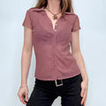 pink sheer mesh button shirt