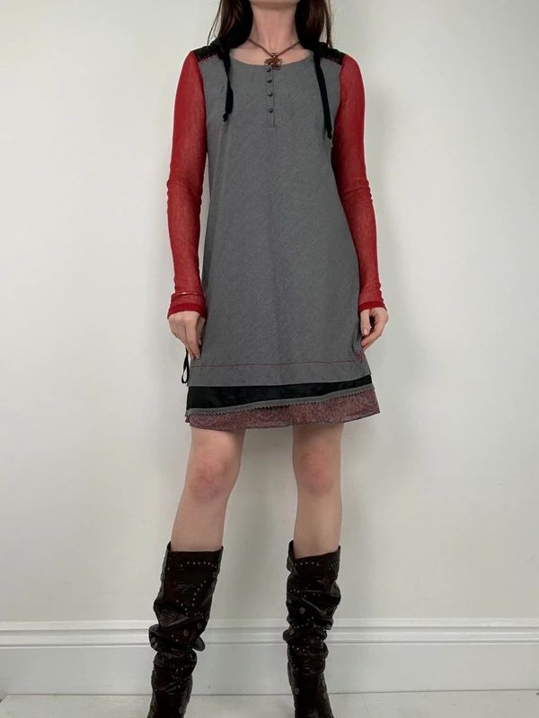 Cop Copine long sleeve a-line grunge mini dress