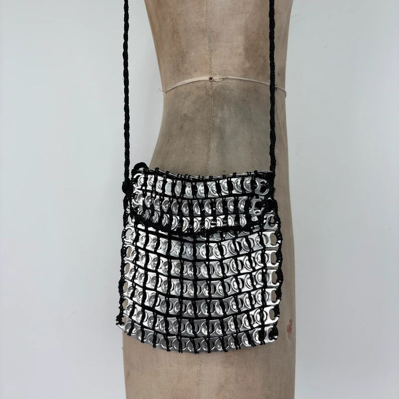 Vintage metallic can tab pouch bag