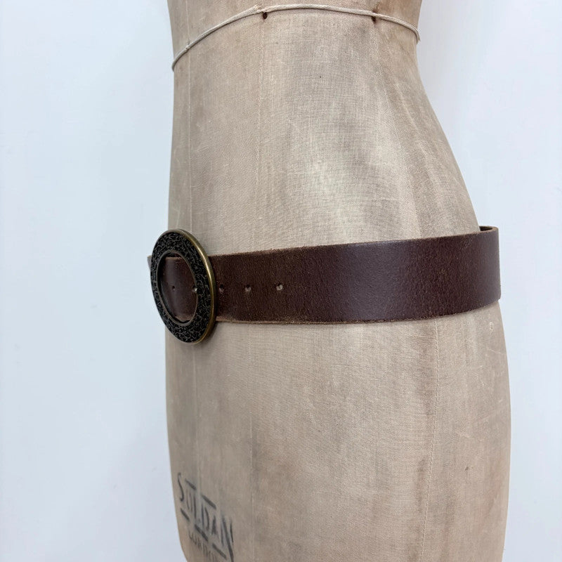 brown leather boho circle belt
