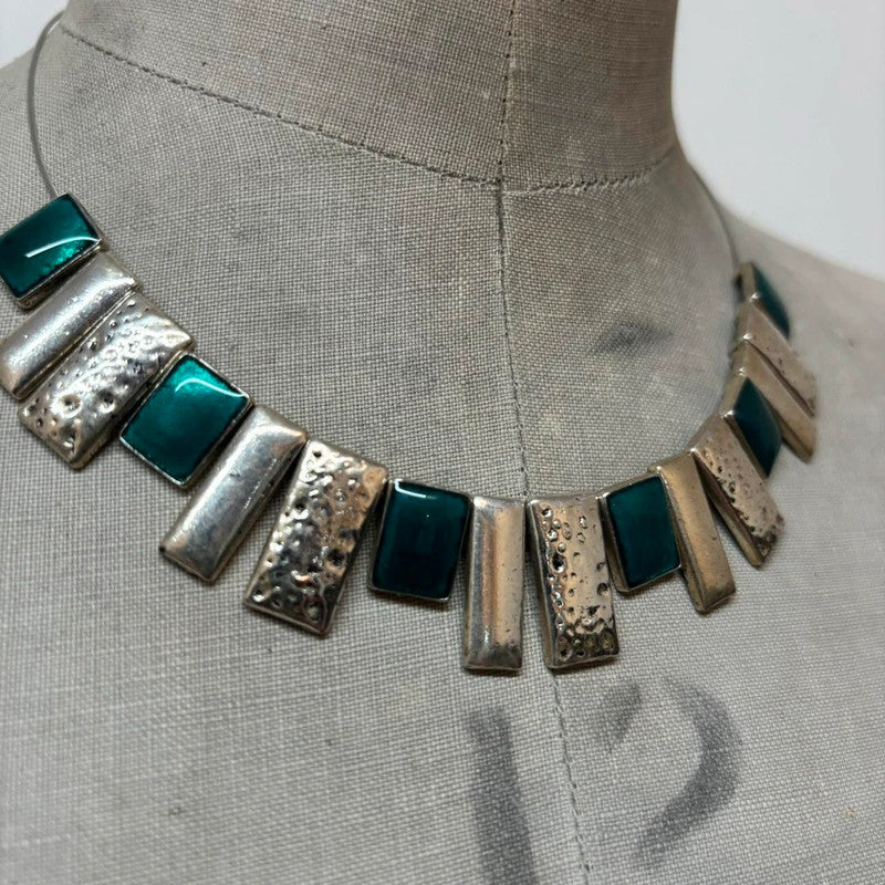 square metal geometric necklace