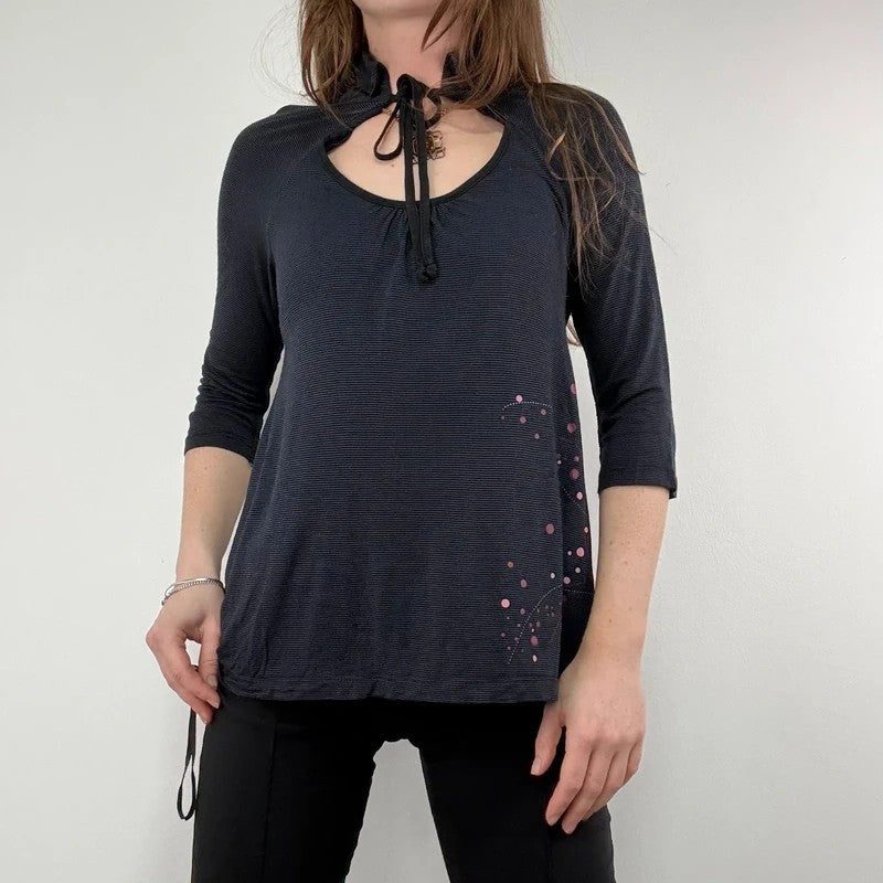 pinstripe draped floaty Cop Copine summer blouse