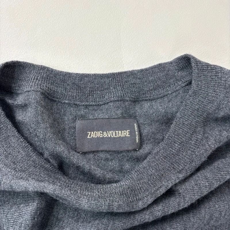 grey knitted Zadig & voltaire slouchy mini dress