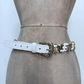 gold chunky leather belt
