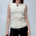 cream white fitted DKNY vest