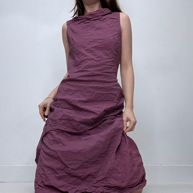 structured crinkle flared midi dress