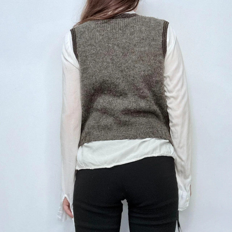 knitted boho studded waistcoat