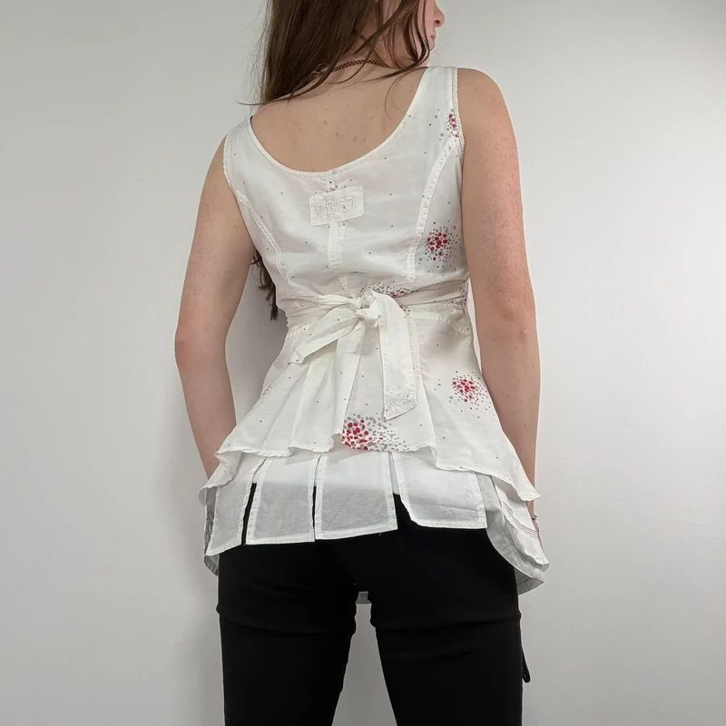 white cotton layered shirt